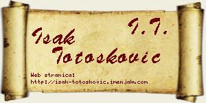 Isak Totošković vizit kartica